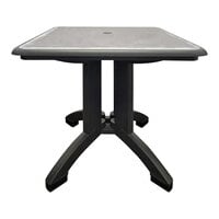 Grosfillex Aquaba 32" x 32" Square Zinc Resin Table with Charcoal Legs