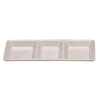 Thunder Group PS5103W Passion White Melamine Rectangular 3 Section Compartment Tray - 6/Pack