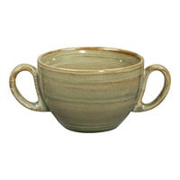 RAK Porcelain Rakstone Spot 9.45 oz. Emerald Porcelain Bouillon Cup with Handles - 12/Case