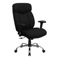 Flash Furniture Hercules Black Fabric Big & Tall High-Back Office Chair with Adjustable Arms and Full Headrest