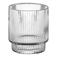 Acopa Lore 3 1/2" Clear Glass Ribbed Tealight / Votive Holder - 12/Case