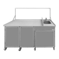 Monsam FSC-001-GRAY Gray Food Service Cart with Portable Self-Contained Sink