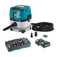 Makita 40V MAX XGT GCV02PMU 2.1 Gallon Lithium Ion Cordless Brushless Dry Dust Extractor / Vacuum Kit with HEPA Filtration and AWS - 4.0 Ah