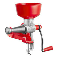 Tre Spade Red Stainless Steel Manual Tomato Squeezer with Plastic Bowl F10000
