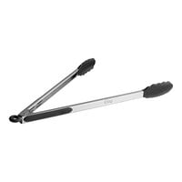 Choice 16" Silicone Tip Locking Tongs with Black Non-Slip Grip Handle