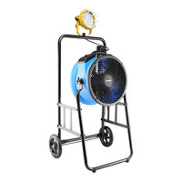 XPOWER FA-300K6 14" Blue Axial Cooling Fan Kit with Mobile Trolley and LED Spotlight - 2100 CFM, 115V
