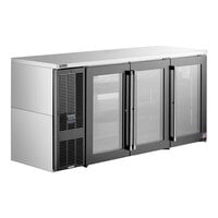 Perlick BBSN72-BG-L-STK 72" Stainless Steel Glass Door Back Bar Refrigerator