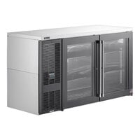 Perlick BBS60-BG-L-STK 60" Stainless Steel Glass Door Back Bar Refrigerator