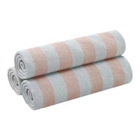 1888 Mills Fibertone Cabana 30" x 70" Peach Stripe Cotton / Polyester Pool Towel 15 lb. - 24/Case