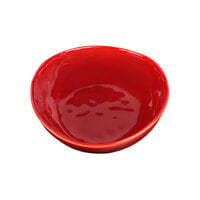 Elite Global Solutions Maya 17 oz. Red Reactive Glaze Irregular Round Melamine Bowl - 6/Case