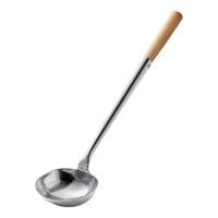 Emperor's Select 6 oz. Small Wok Ladle with 14" Wood Handle
