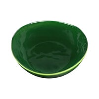 Elite Global Solutions Maya 48 oz. Green Reactive Glaze Irregular Round Melamine Bowl - 6/Case