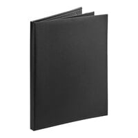 Acopa Prime 8 1/2 inch x 11 inch Black 4-View Vinyl Menu Booklet
