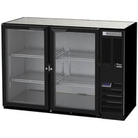 Beverage-Air B48HC-1-G-B 48" Black Underbar Height Glass Door Back Bar Refrigerator