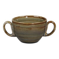 RAK Porcelain Rakstone Spot 9.45 oz. Peridot Porcelain Bouillon Cup with Handles - 12/Case