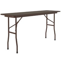 Correll Folding Table, 18" x 96" Melamine Top, Walnut