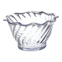 Dinex Turnbury 5 oz. Clear Plastic Tulip Swirl Bowl - 96/Case