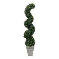LCG Sales 55" Artificial Spiral Topiary Shrub in Faux Stone Pot