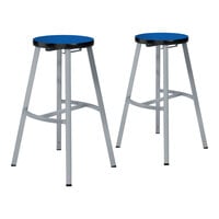National Public Seating Titan 30" Gray Steel / Particleboard Lab Stool with High-Pressure Laminate Seat