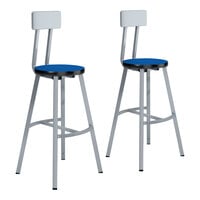 National Public Seating Titan 30" Gray Steel / MDF Lab Stool with High-Pressure Laminate Seat and Backrest