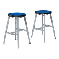 National Public Seating Titan 18" - 26" Height Adjustable Gray Steel / MDF Lab Stool with High-Pressure Laminate Seat