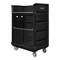 Royal Basket Trucks 48 Cu. Ft. Black Turnabout Bulk Transport Truck with Wire Shelf and 4 Swivel Casters R48-BKX-TAA-6UNN
