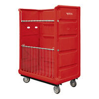 Royal Basket Trucks 48 Cu. Ft. Red Turnabout Bulk Transport Truck with Wire Shelf and 4 Swivel Casters R48-RDX-TAA-6UNN