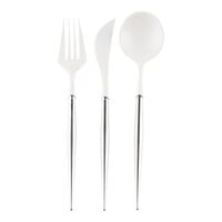 Sophistiplate Bella White / Silver Plastic Cutlery - 288/Case