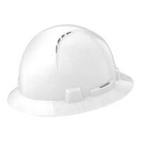Lift Safety Briggs White 4-Point Ratchet Suspension Vented Full Brim Hard Hat HBFC-7W