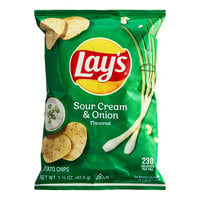 Lay's Sour Cream & Onion Potato Chips 1.5 oz. - 64/Case