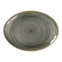 RAK Porcelain Rakstone Spot 10 1/4" x 7 1/2" Peridot Porcelain Oval Platter - 12/Case