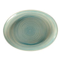 RAK Porcelain Rakstone Spot 14 1/8 inch x 10 11/16 inch Sapphire Porcelain Oval Platter - 6/Case