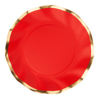 Sophistiplate 8" Everyday Scarlet Wavy Paper Salad Plate - 96/Case