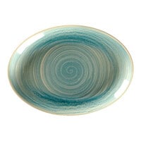 RAK Porcelain Rakstone Spot 8 1/4" x 5 7/8" Sapphire Porcelain Oval Platter - 12/Case