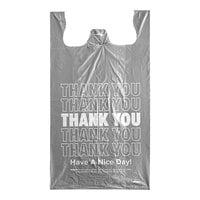 Choice Extra Large Size Grey "Thank You" Medium-Duty Plastic T-Shirt Bag - 450/Case