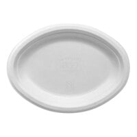 Eco-Products Vanguard 10" x 7" Compostable No PFAS Added Sugarcane Oval Plate - 500/Case