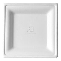 Eco-Products Vanguard 6" x 6" Compostable No PFAS Added Sugarcane Square Plate - 500/Case