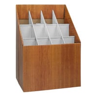 ADIRoffice 15" x 12" x 22" Woodgrain 12-Compartment Corrugated Roll File - 2/Pack