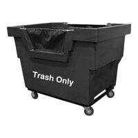 Royal Basket Trucks Black Mail Truck with "Trash Only" Decal and 4 Swivel Casters R23-BKX-TMA-4UNN