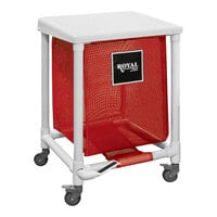 Royal Basket Trucks 35 Gallon Red Single Compartment PVC Hamper with Foot Pedal R35-RRX-H1F-3ULN