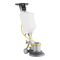 Lavex Pro 13" Single Speed Rotary Floor Machine with Pad Driver, Scrub Brush, and 4 Gallon Solution Tank - 175 RPM