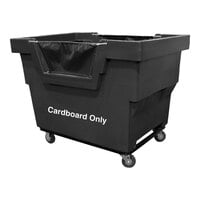 Royal Basket Trucks Black Mail Truck with "Cardboard Only" Decal and 2 Rigid / 2 Swivel Casters R23-BKX-CMC-4UNN