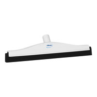 Vikan 77525 15 3/4" White Double Blade Rubber Floor Squeegee with Plastic Frame and Replacement Cassette