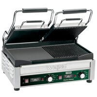 Waring WDG300T Panini Sandwich Grill with Two Grooved Plates, Two Smooth Plates, and Timer - 17" x 9 1/4" Cooking Surface - 240V, 3120W