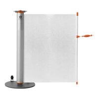 ZonePro Single Rolling Stanchion with White Safety Banner and Orange Accent URS3001-ORG-B-12