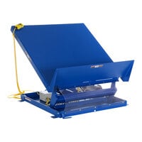Vestil Blue Single Scissor Lift / Tilt Table with 54" x 48" Platform and 40-Degree Maximum Tilt Angle UNI-5448-2-BLU-208-3 - 208V, 3 Phase, 2,000 lb. Capacity