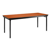 National Public Seating Max Seating 36" x 72" Wild Cherry Plywood Folding Table with T-Mold Edge