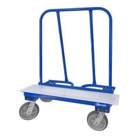 Jescraft PRO-LITE Steel Drywall Cart with UHMW Deck, Inset Back Bumper, and 8" High-Performance Elastomer Swivel Lock Casters - 3,000 lb. Capacity