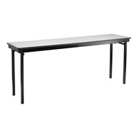 National Public Seating Max Seating 36" x 48" Gray Nebula Plywood Folding Table with T-Mold Edge