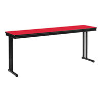 National Public Seating Max Seating Hollyberry Plywood Folding Table with T-Mold Edge and Cantilever Legs